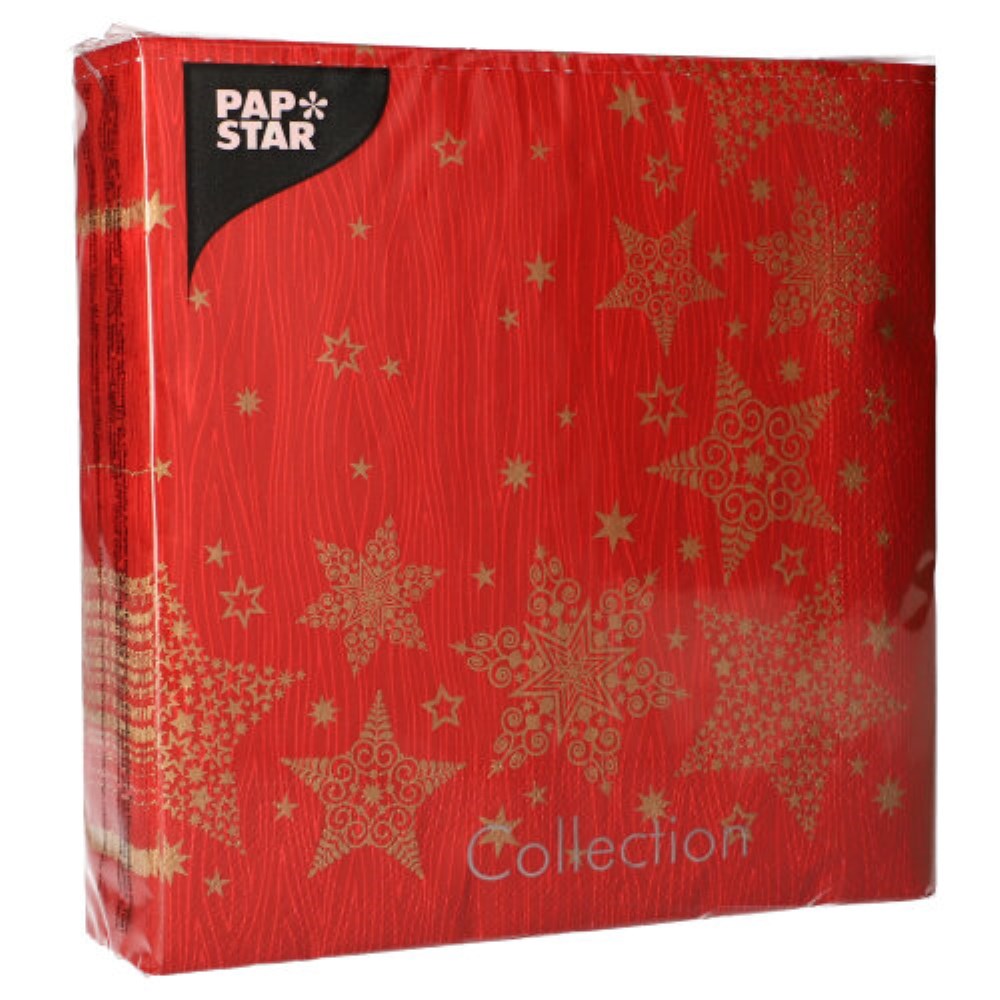 50 Servietten, 3-lagig 1/4-Falz 40 cm x 40 cm "Christmas Shine"