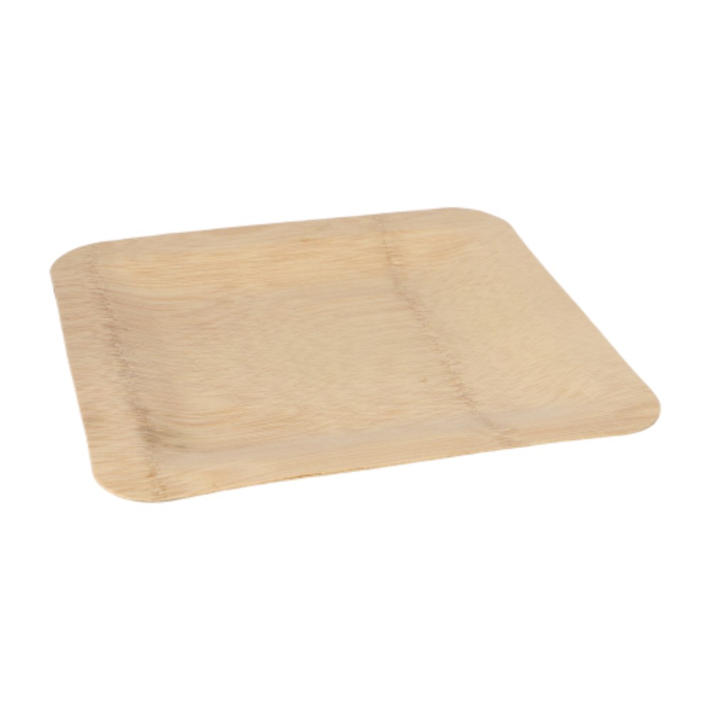10 Teller, Bambus "pure" eckig 1,5 cm x 25,5 cm x 25,5 cm