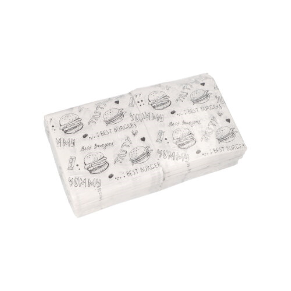 1000 Hamburger-Tüten Kraftpapier 13 cm x 13 cm weiss