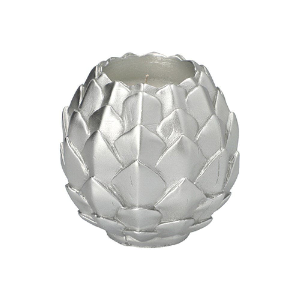 Kugelkerze Ø 10 cm silber "Pine Cone"