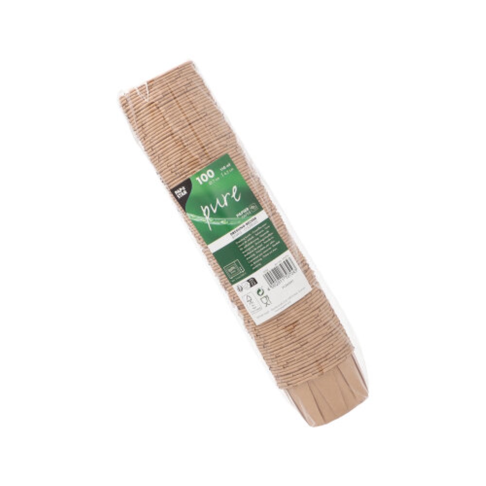 100 Dressingbecher, Papier "pure" 110 ml Ø 7 cm · 4,2 cm braun