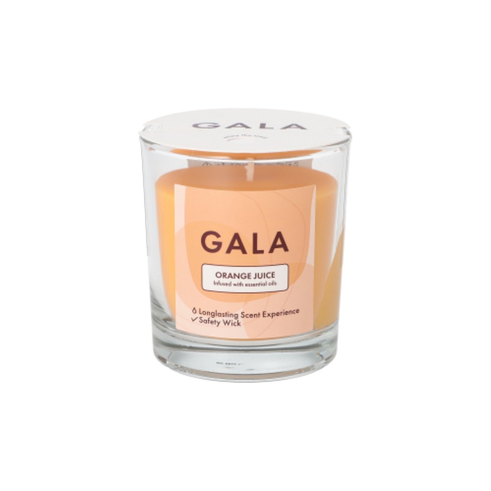 "GALA" Duftkerze im Glas Ø 70 mm · 77 mm orange - Orange Juice "Mini Nutella"