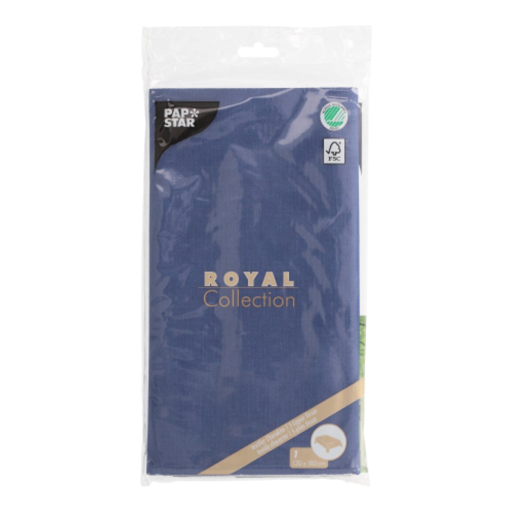 Tischdecke, Tissue "ROYAL Collection" 120 cm x 180 cm dunkelblau